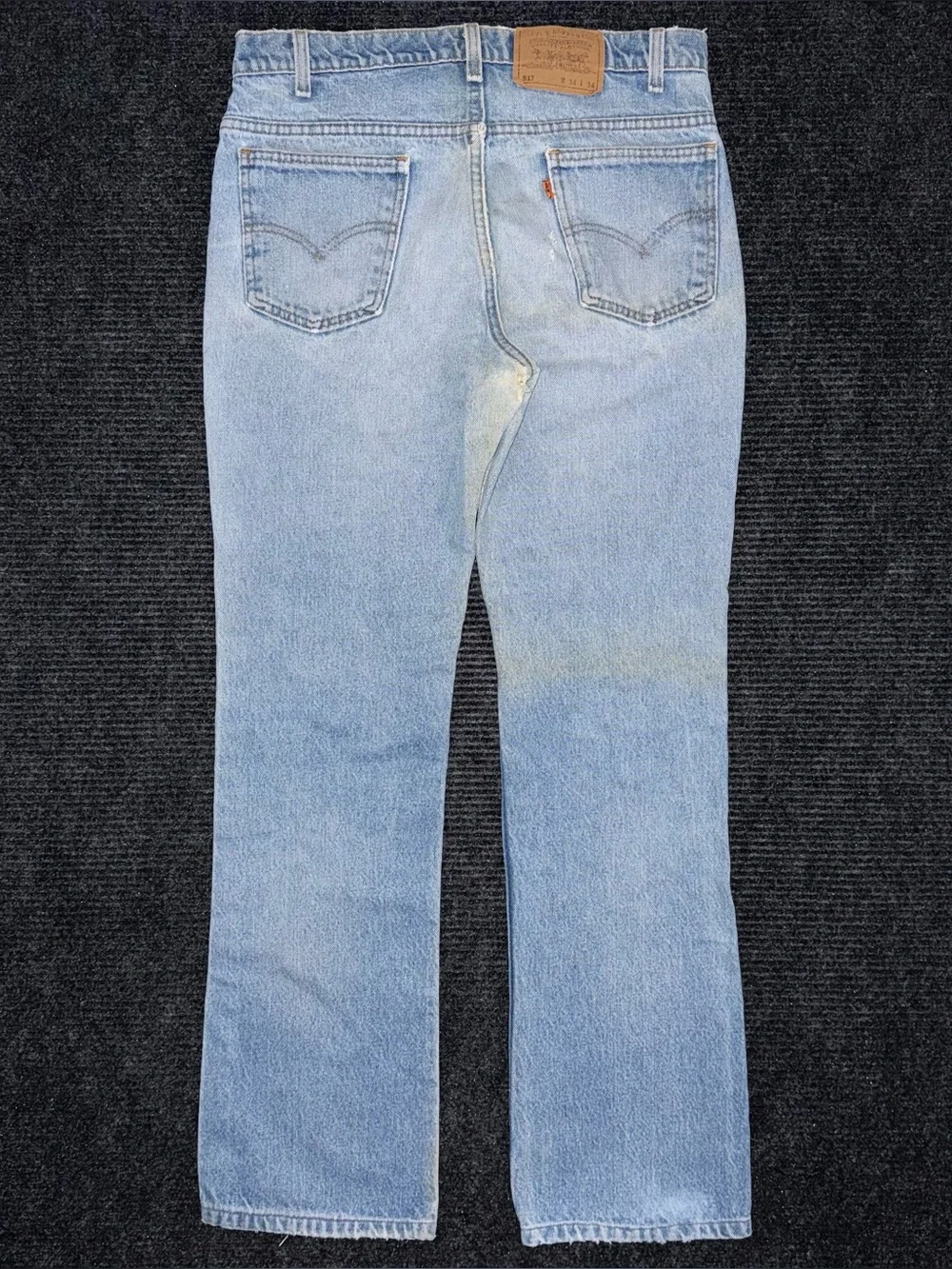 VTG 90s Levis 517 Orange Tab Bootcut Jeans 33x31.5 USA Thrashed Faded (tag34x34)